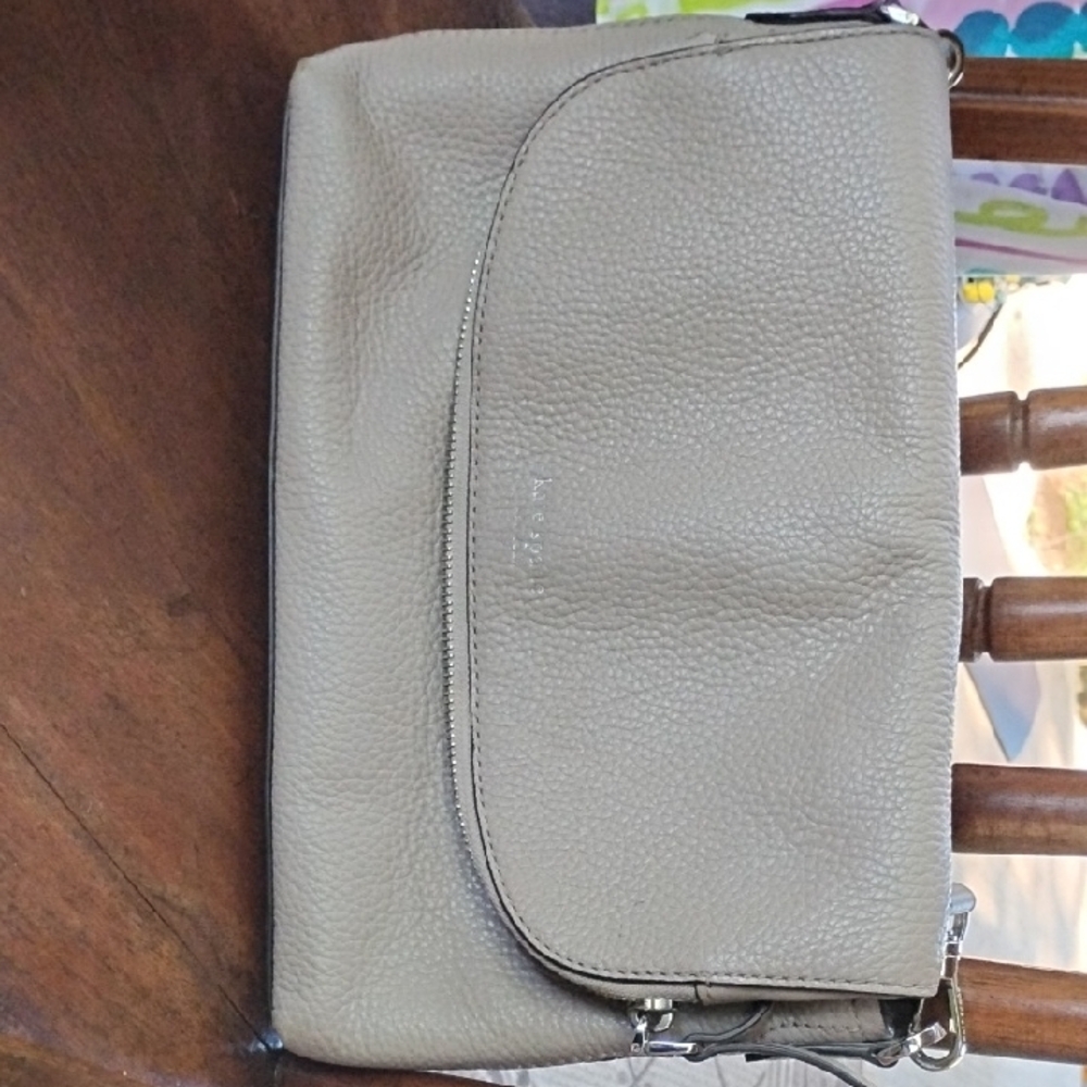 Kate Spade Gray Pebbled Leather Wristlet Clutch